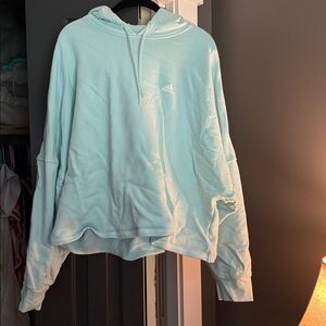 Adidas Mint Green Cropped Hoodie